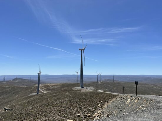 View of the Roggeveld wind farm in South Africa