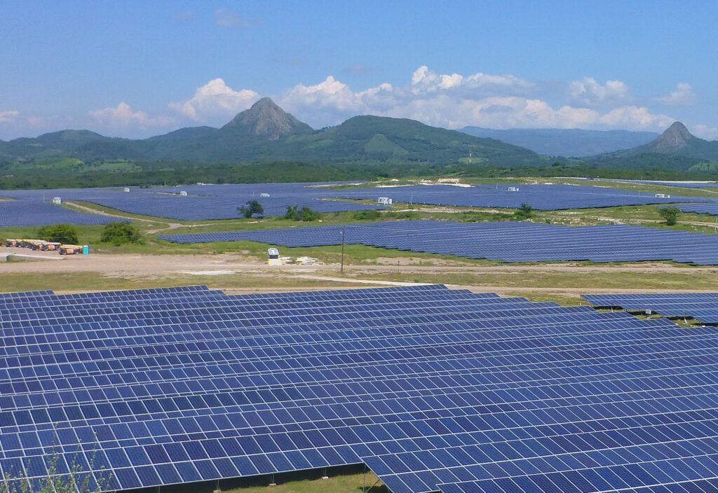 Landscape view of a large solar panels