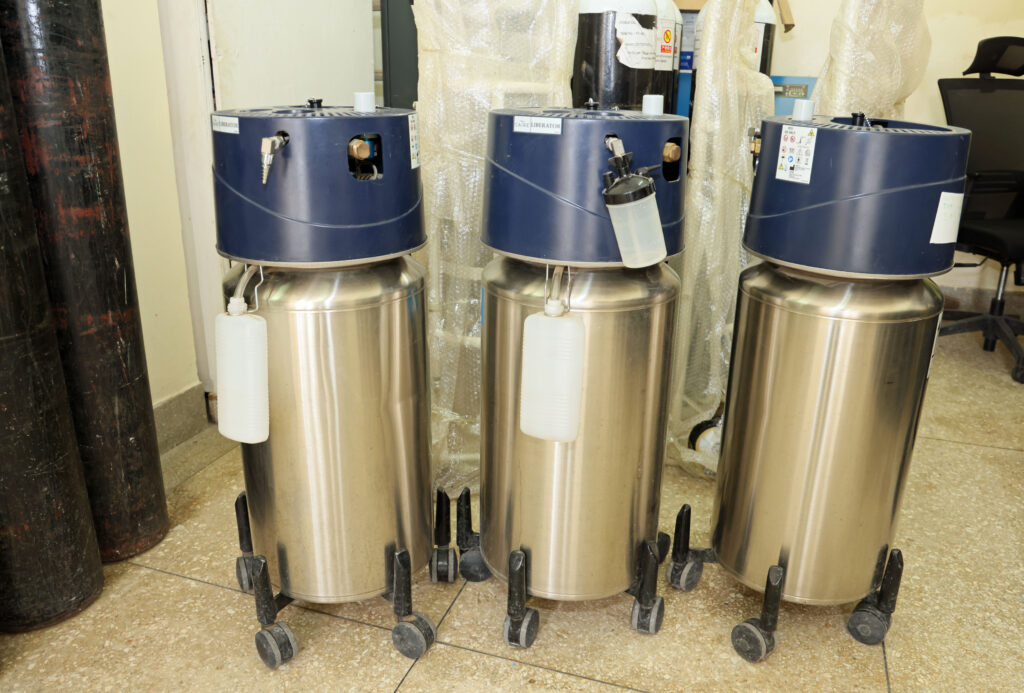 Three new oxygen containers