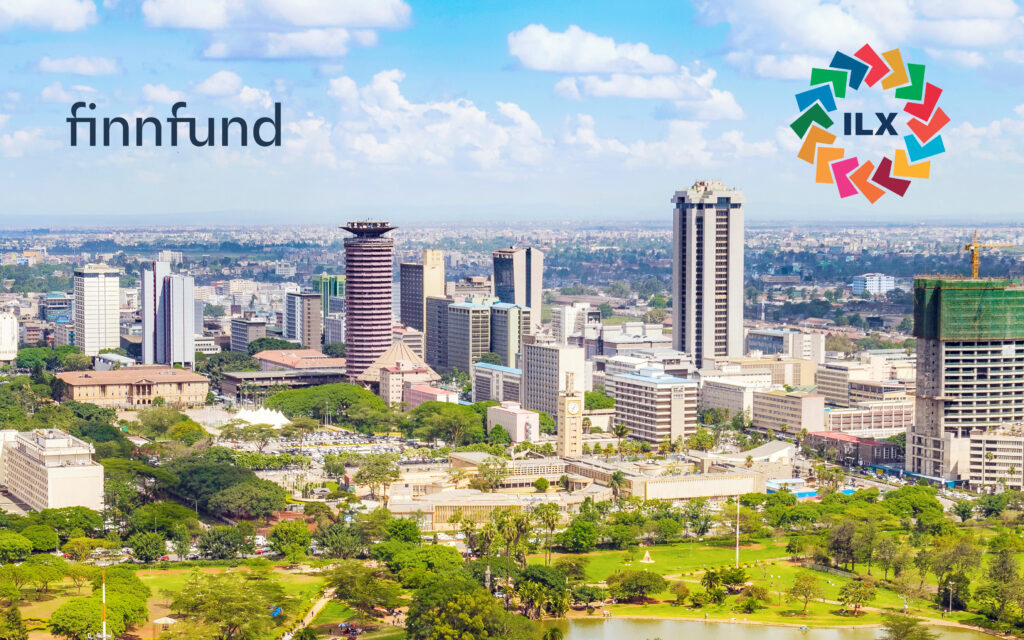 View over Nairobi with Finnfund and ILX logos