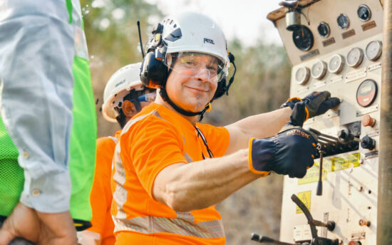 A drilling instructor at Kati, providing training for Gemco Kati in Nagpur, India.